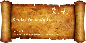 Kruty Annamária névjegykártya
